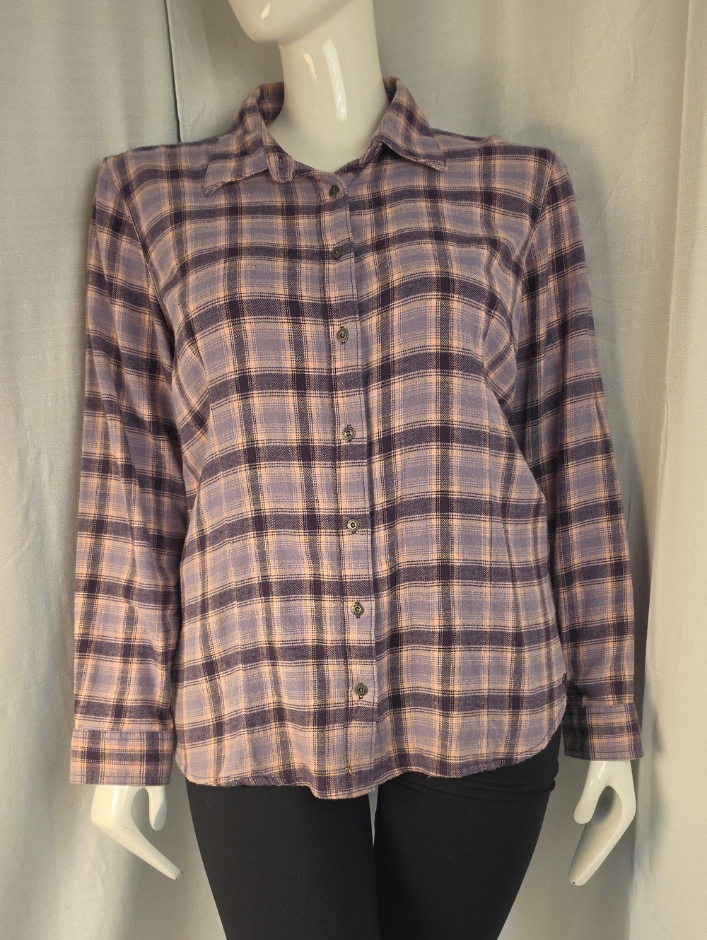 Noble Outfitters 100% Cotton Pink & Purple Plaid Button Front Shirt Size 2XL